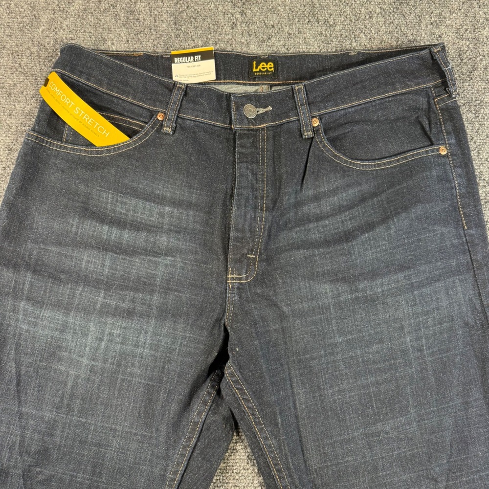 Lee Mens Regular Fit Straight Leg Jeans Dark Wash Comfort Stretch 36x32 TZS-C887
